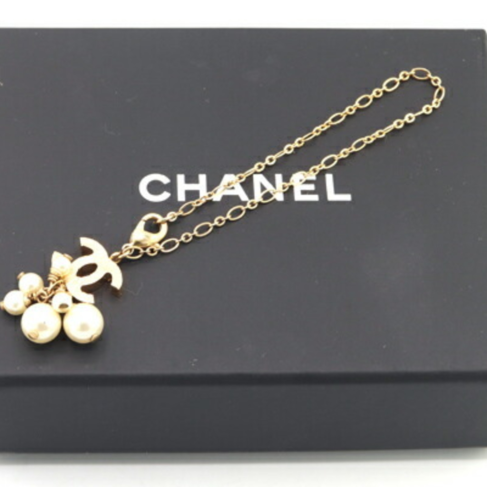 Chanel Bracelet Coco Mark Gold Metal Fake Pearl 07P 2007 Model Women's CHANEL