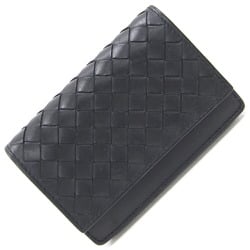 Bottega Veneta Business Card Holder Intrecciato 133945 Black Leather Pass Case Men Women BOTTEGA VENETA