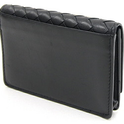 Bottega Veneta Business Card Holder Intrecciato 133945 Black Leather Pass Case Men Women BOTTEGA VENETA