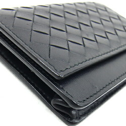 Bottega Veneta Business Card Holder Intrecciato 133945 Black Leather Pass Case Men Women BOTTEGA VENETA