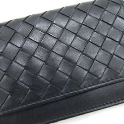 Bottega Veneta Business Card Holder Intrecciato 133945 Black Leather Pass Case Men Women BOTTEGA VENETA