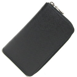 Louis Vuitton Coin Case Taiga Zipper Purse M32832 Ardoise Compact Wallet Black Men's LOUIS VUITTON