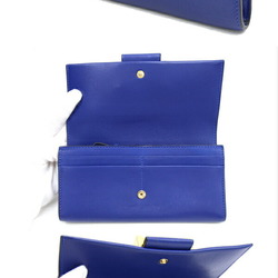 Chloé Chloe Bobbi Bi-fold Long Wallet 3P0490 Blue Leather Ribbon Women's