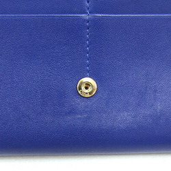 Chloé Chloe Bobbi Bi-fold Long Wallet 3P0490 Blue Leather Ribbon Women's