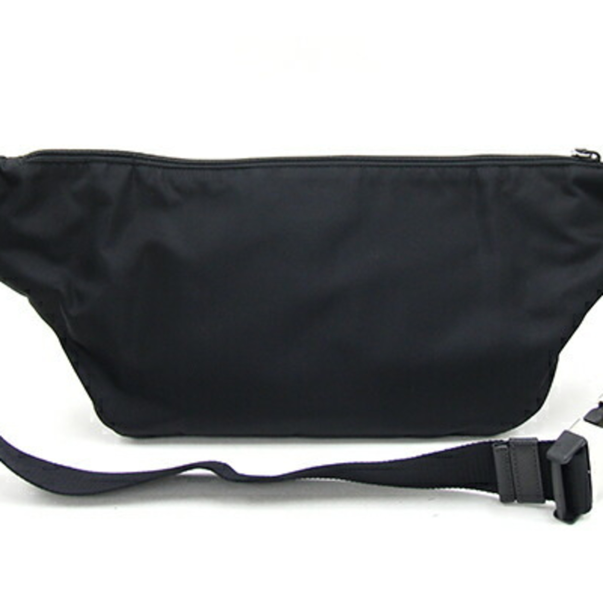 Prada Body Bag 2VL003 Black Nylon Leather Shoulder Women's Men's Waist Pouch PRADA