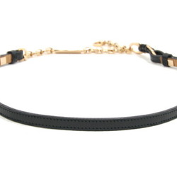 Salvatore Ferragamo Double Gancini Belt GG-23A796 Black Leather Chain for Women