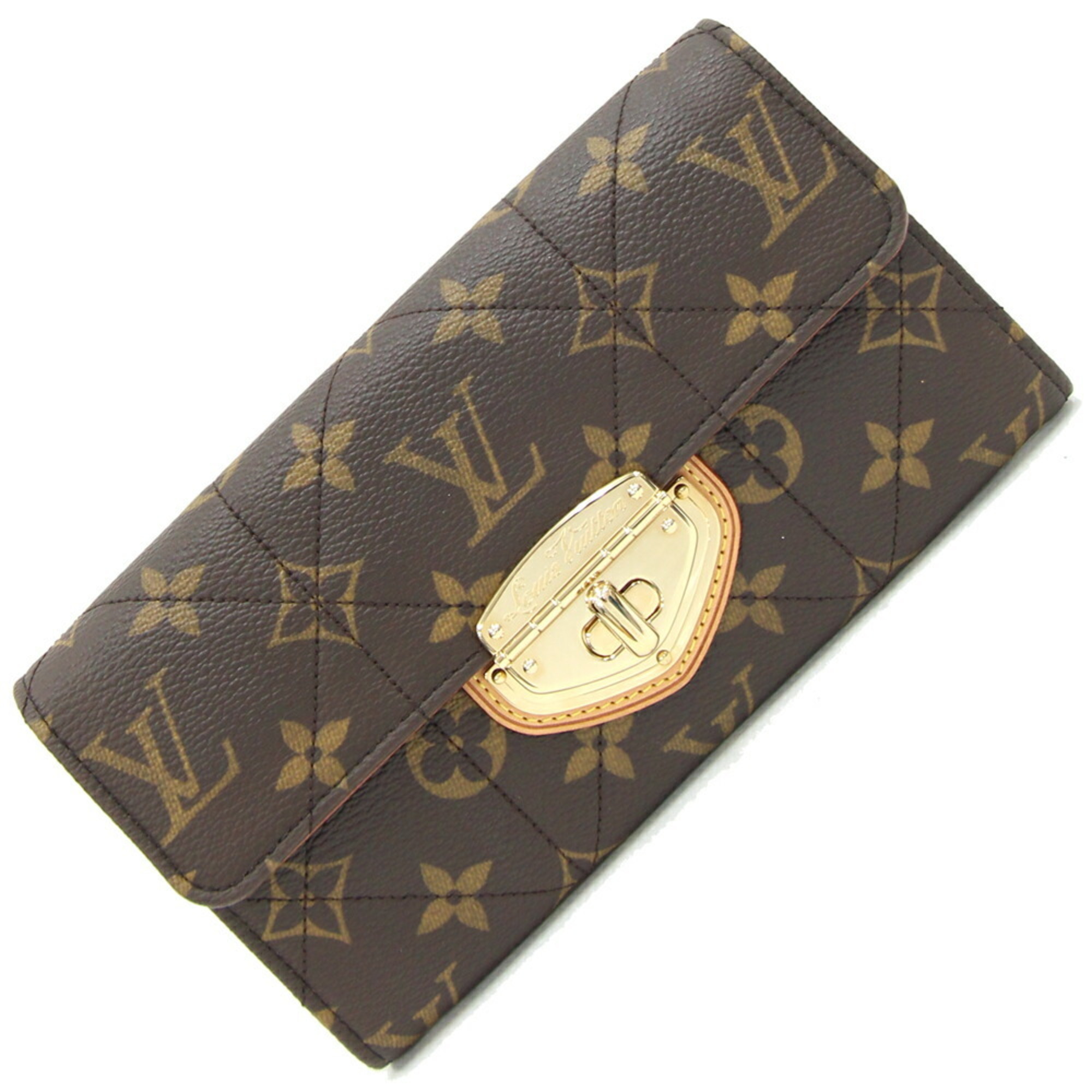 Louis Vuitton Bi-fold Long Wallet Monogram Etoile Portefeuille Sarah M66556 Stitch Women's LOUIS VUITTON