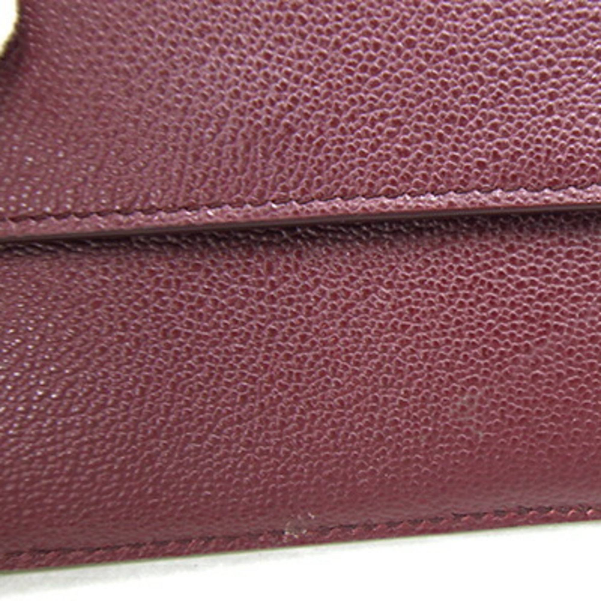 BVLGARI Bi-fold Wallet MAN 293130 Khaki Green Bordeaux Leather Compact Bicolor Men's