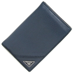 Prada Card Case 2MC101 Navy Leather Pass Holder Men's PRADA