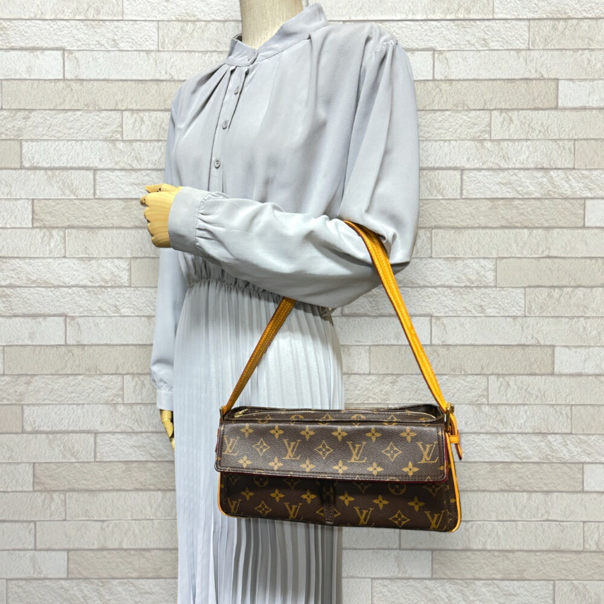 Louis Vuitton Vivacite MM Monogram Shoulder Bag Canvas M51164 Brown Women's LOUIS VUITTON