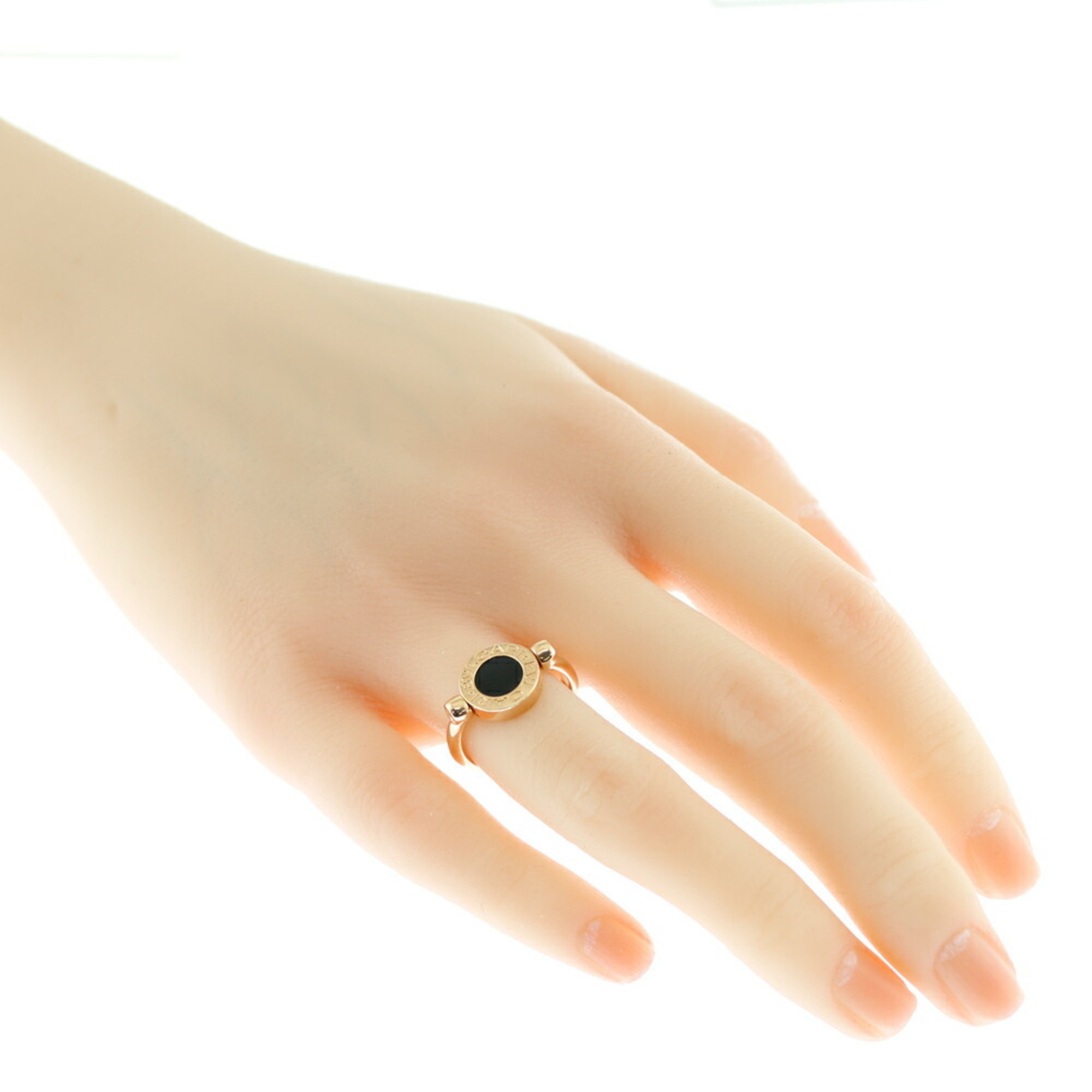 BVLGARI Flip Ring, Bvlgari, Size 7, 18K, Onyx, Mother of Pearl, Women's,