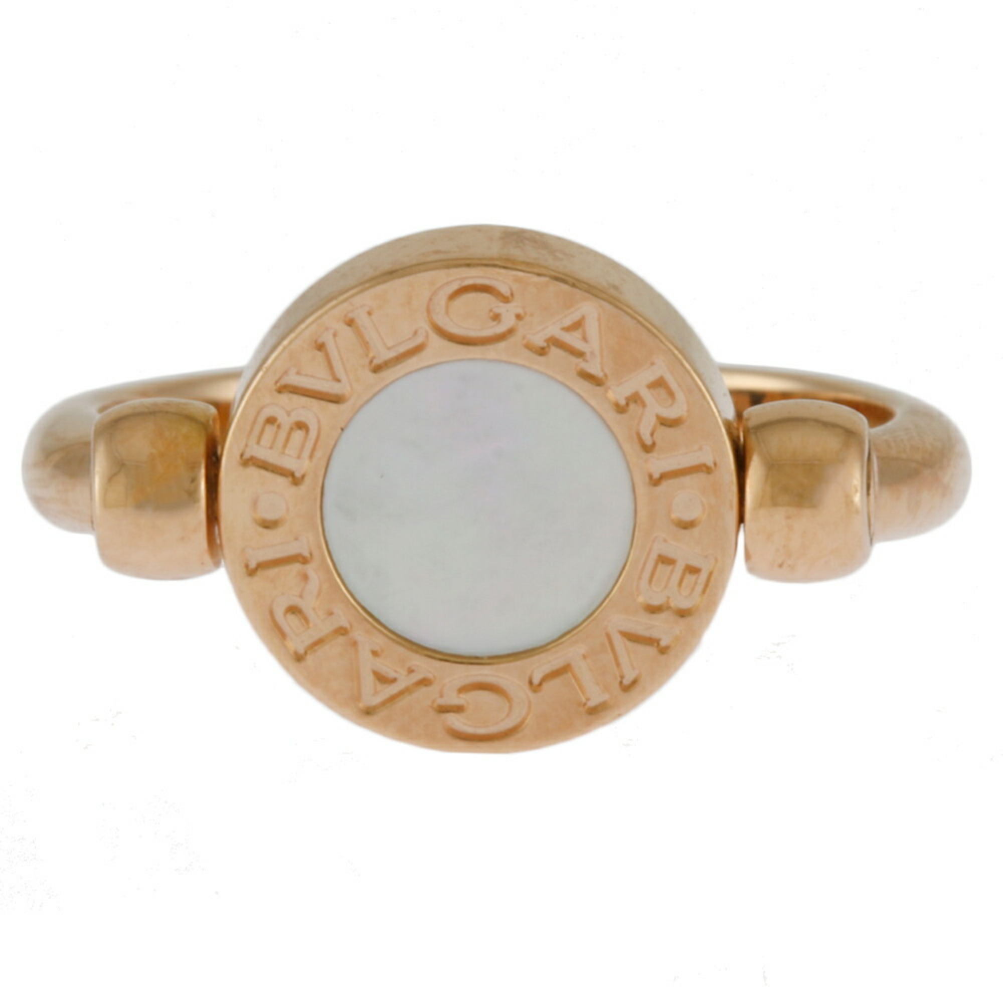 BVLGARI Flip Ring, Bvlgari, Size 7, 18K, Onyx, Mother of Pearl, Women's,