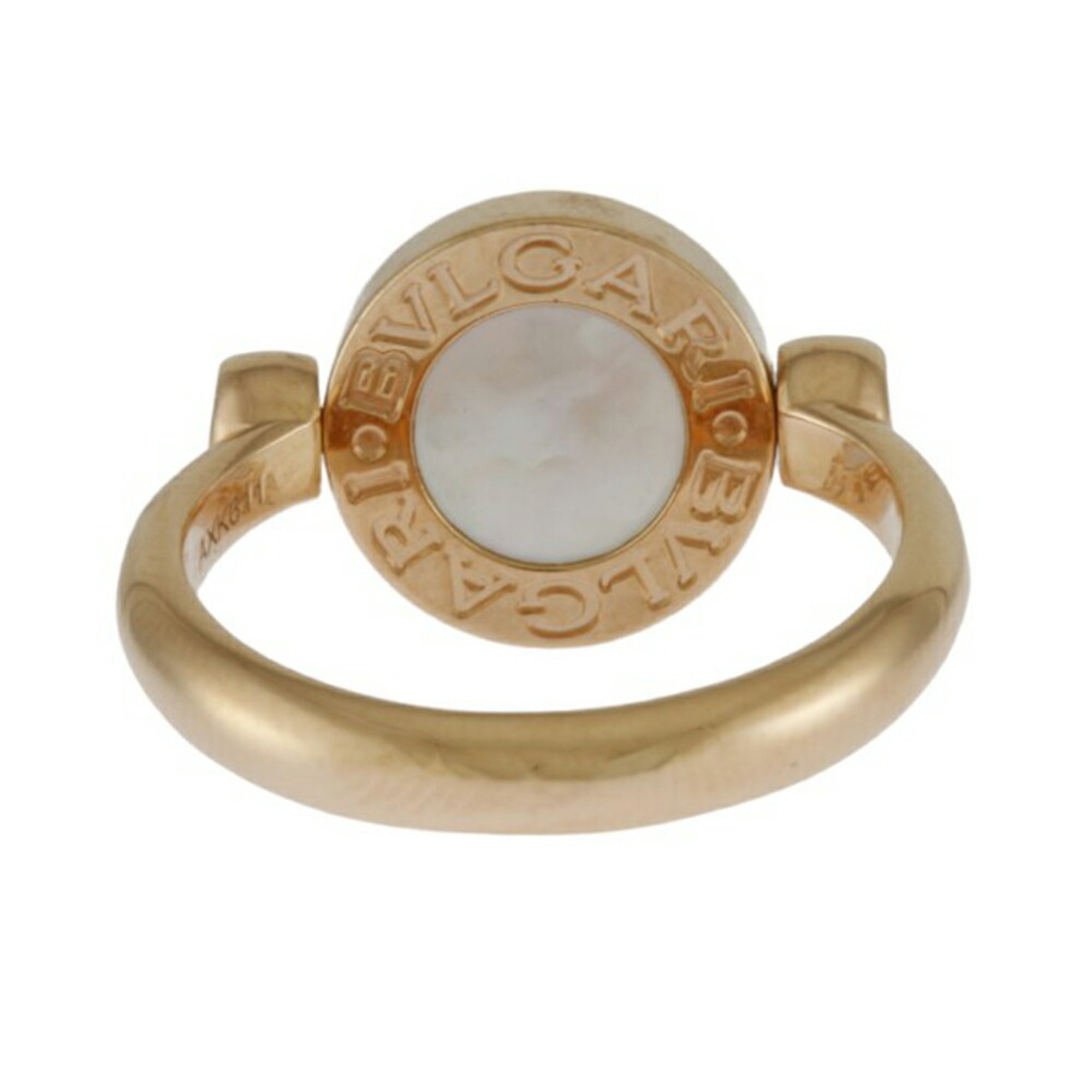 BVLGARI Flip Ring, Bvlgari, Size 7, 18K, Onyx, Mother of Pearl, Women's,