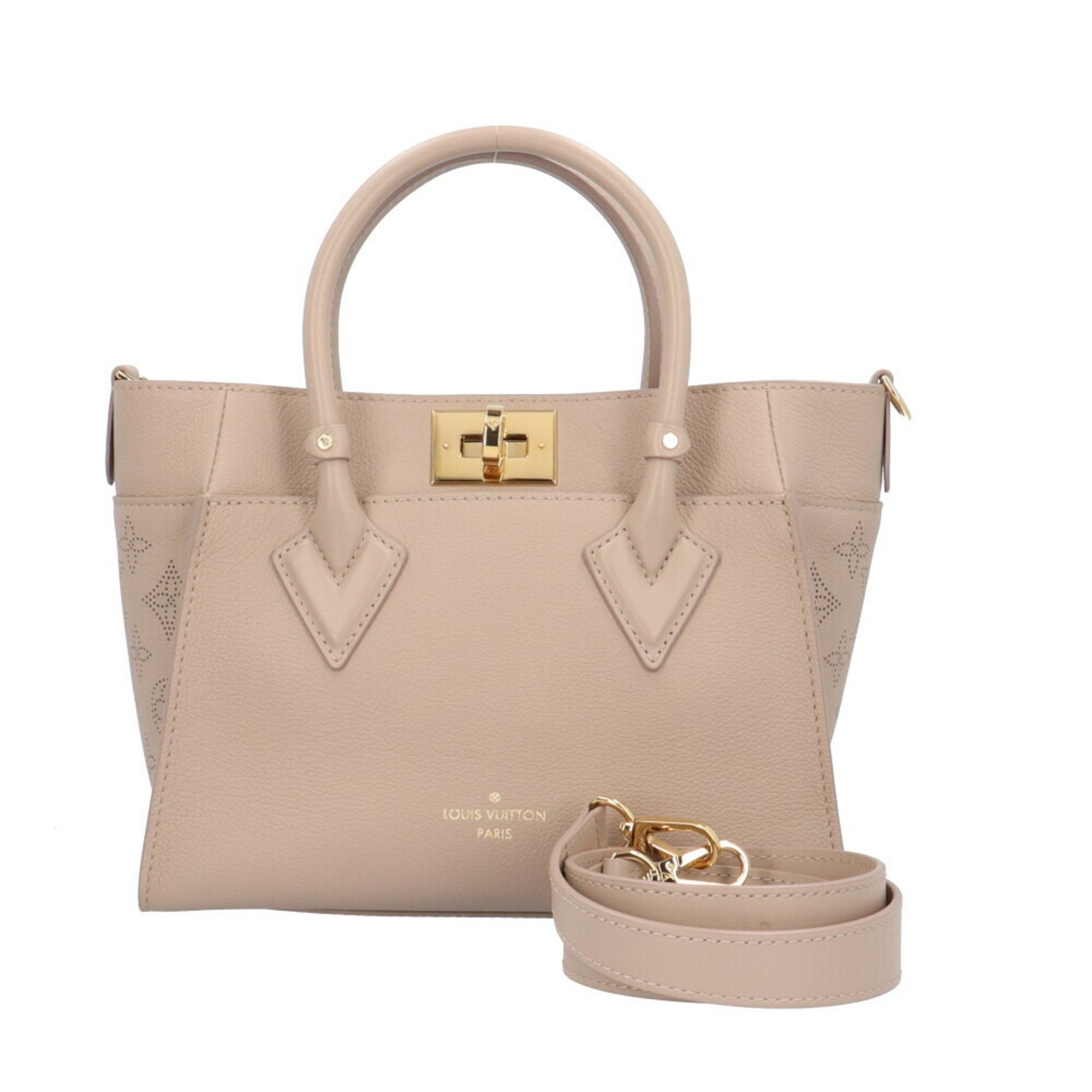 Louis Vuitton On My Side PM Monogram Mahina Shoulder Bag M20600 Beige Women's LOUIS VUITTON 2way