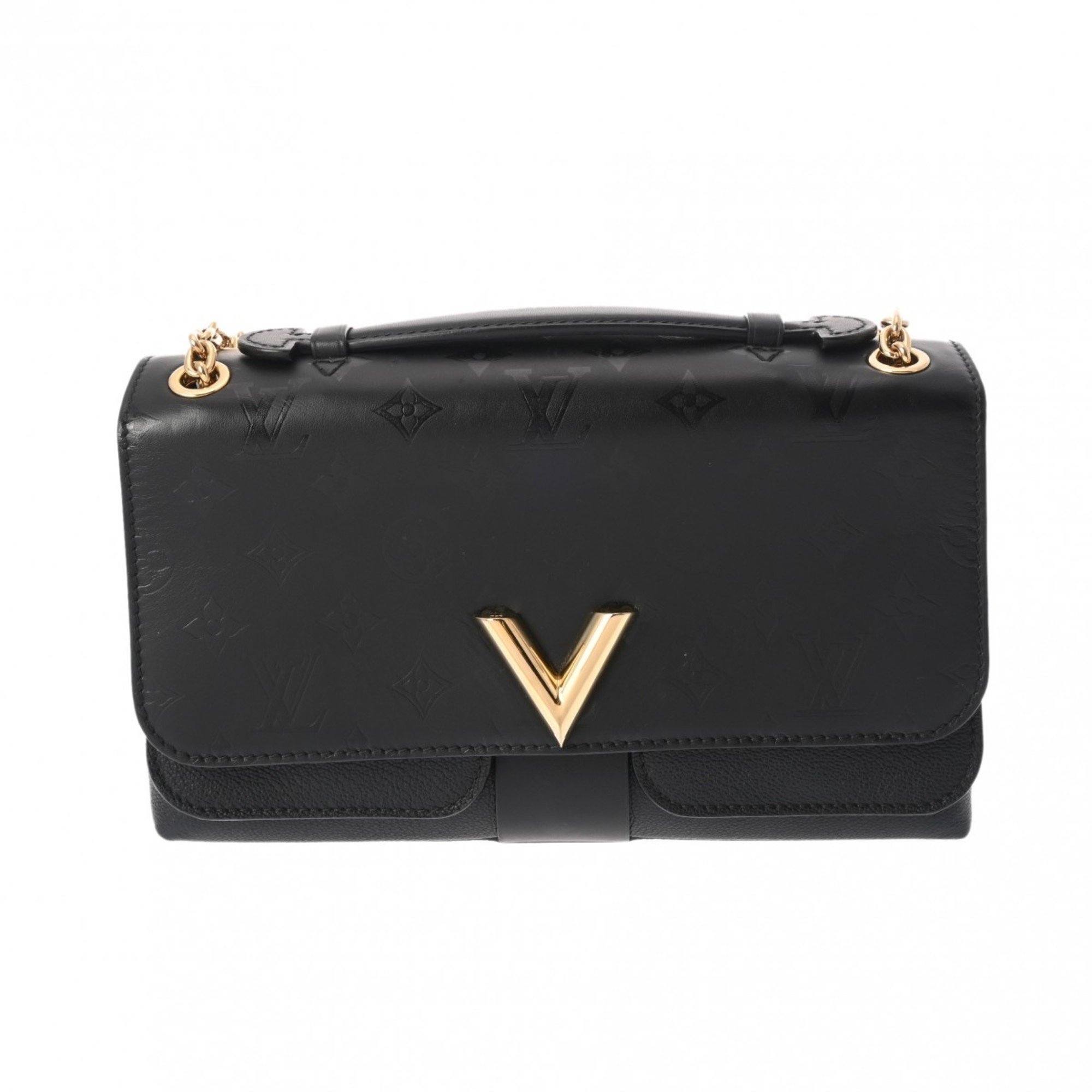 LOUIS VUITTON Louis Vuitton Very Chain Bag Noir M42899 Women's Leather Shoulder