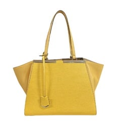 FENDI Trois Jours Tote Bag Leather 8BH275 Yellow Women's