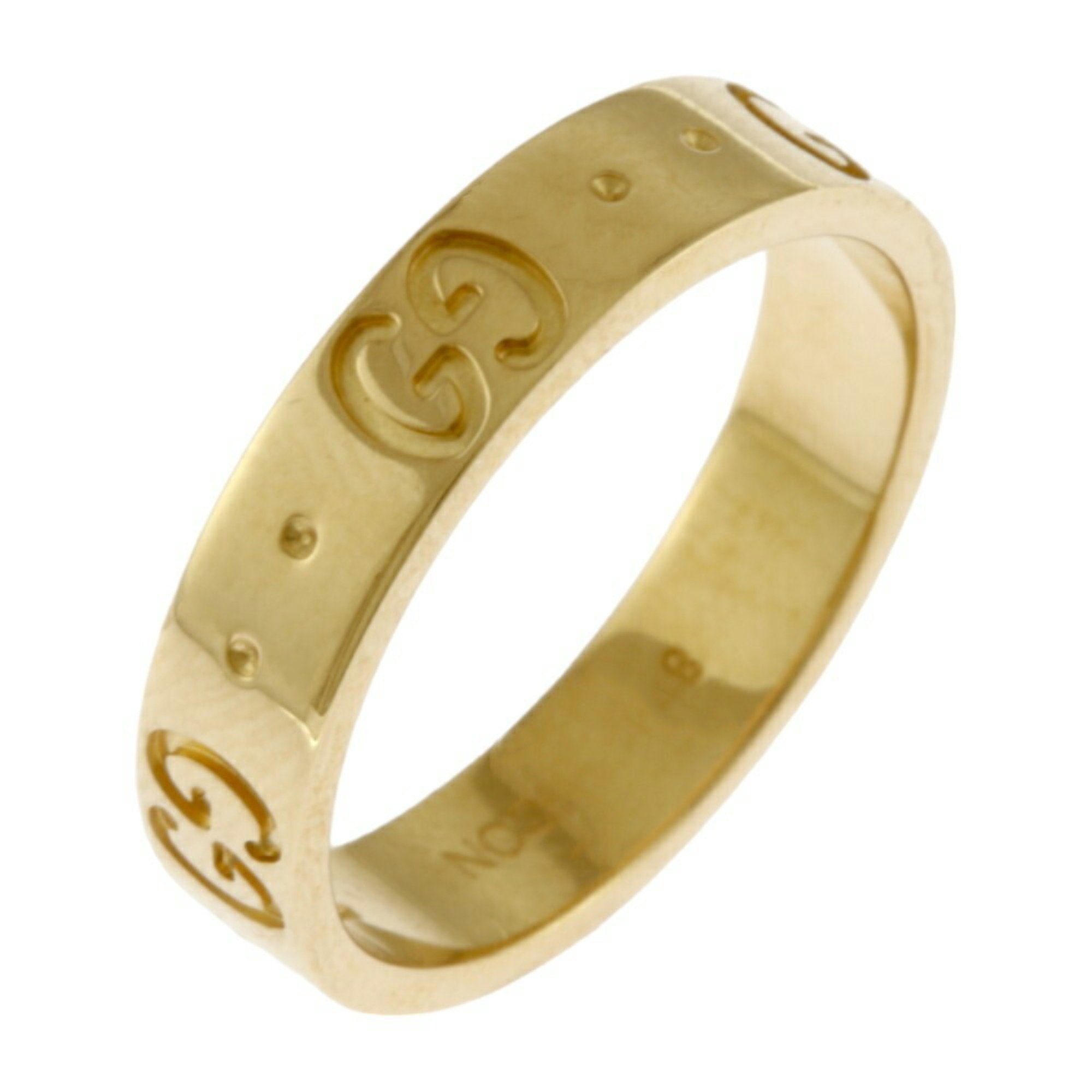 Gucci Icon Ring, Size 7.5, 18k Gold, Women's, GUCCI