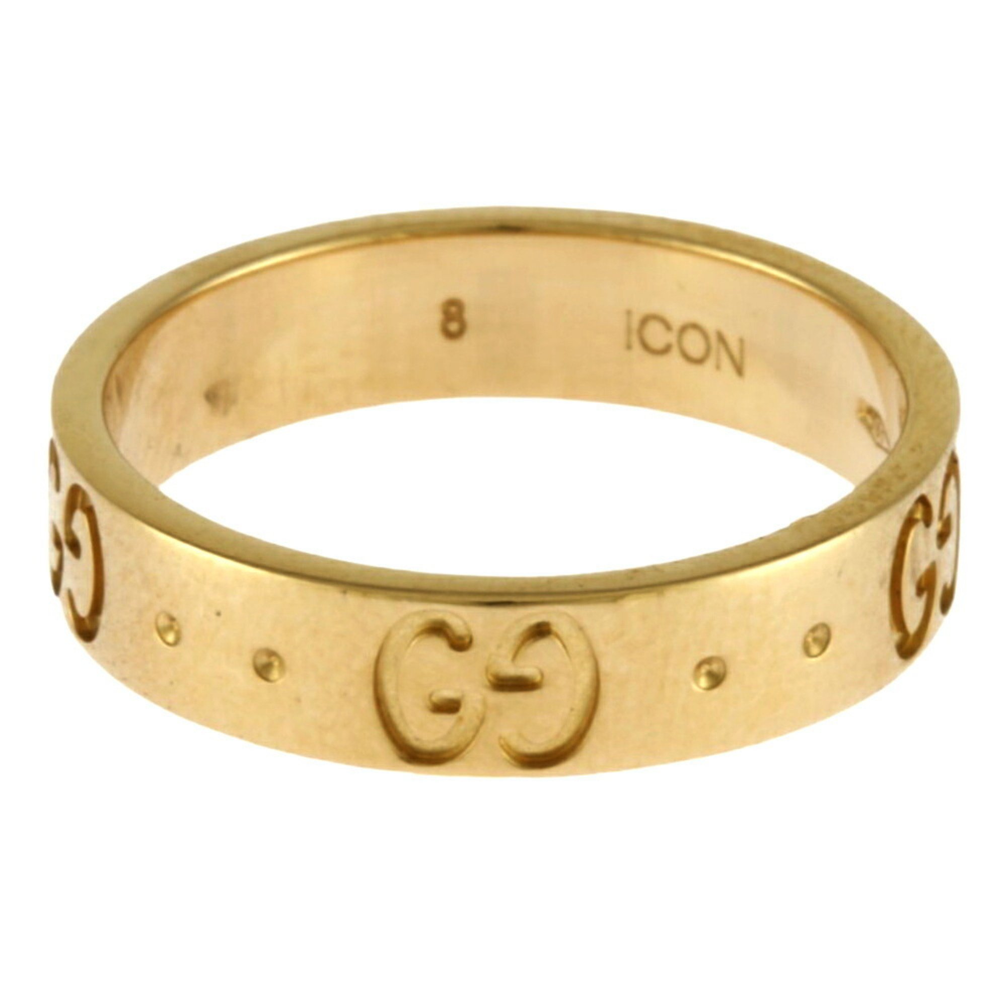 Gucci Icon Ring, Size 7.5, 18k Gold, Women's, GUCCI