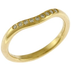 Tiffany Curved Band Ring, Size 7.5, 18K Gold, Diamond, Women's, TIFFANY&Co.