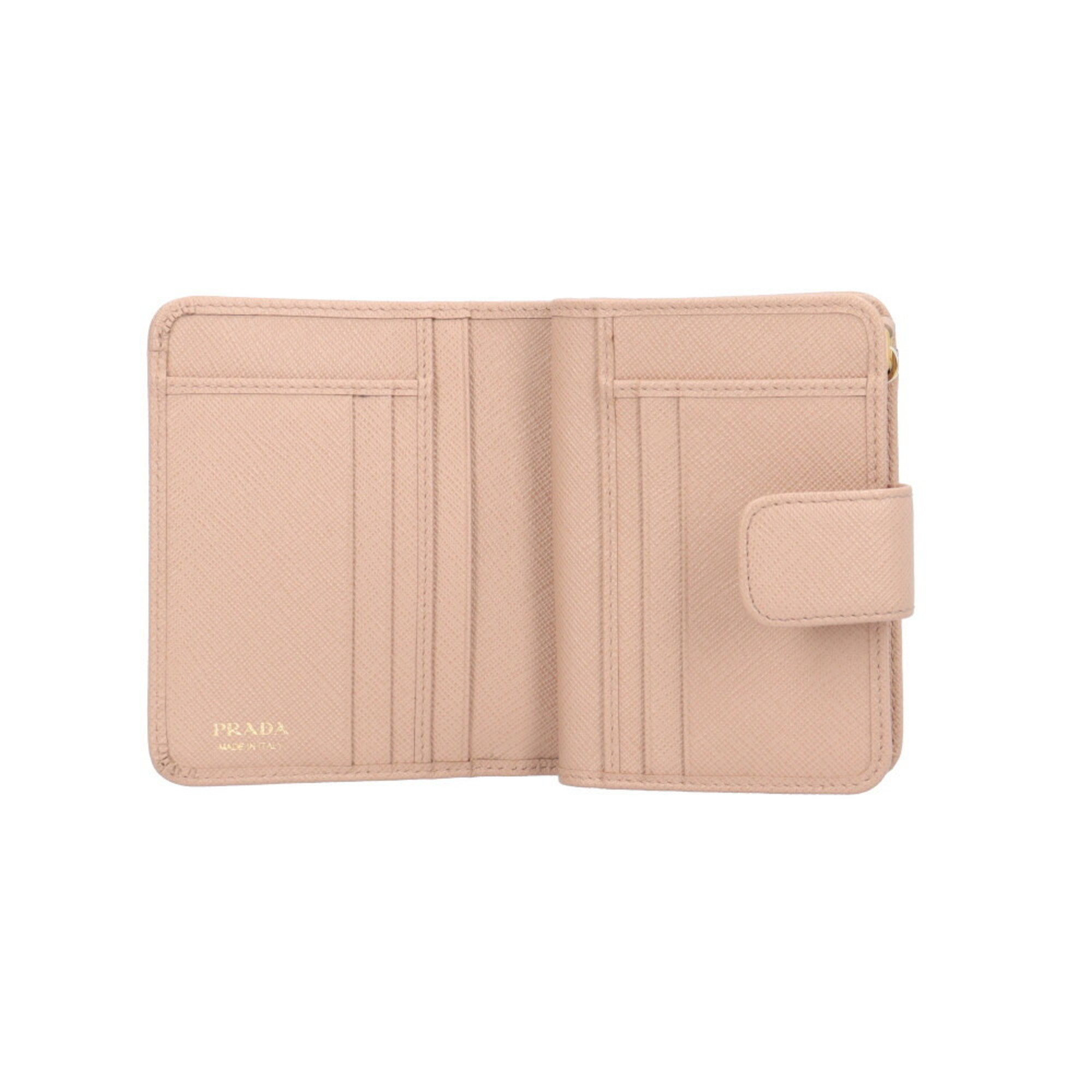 Prada Saffiano Bi-fold Wallet Leather 1ML018 Women's PRADA