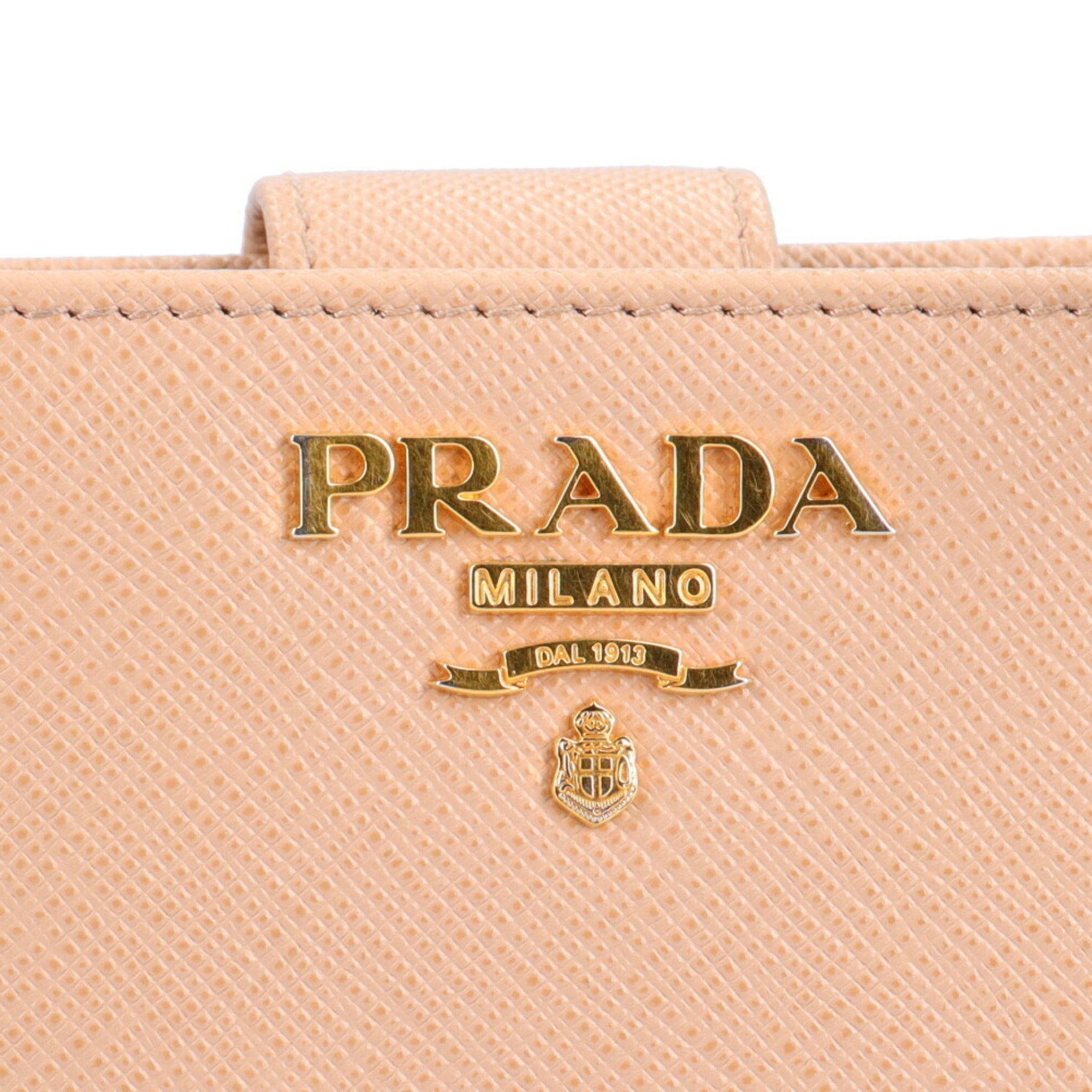 Prada Saffiano Bi-fold Wallet Leather 1ML018 Women's PRADA