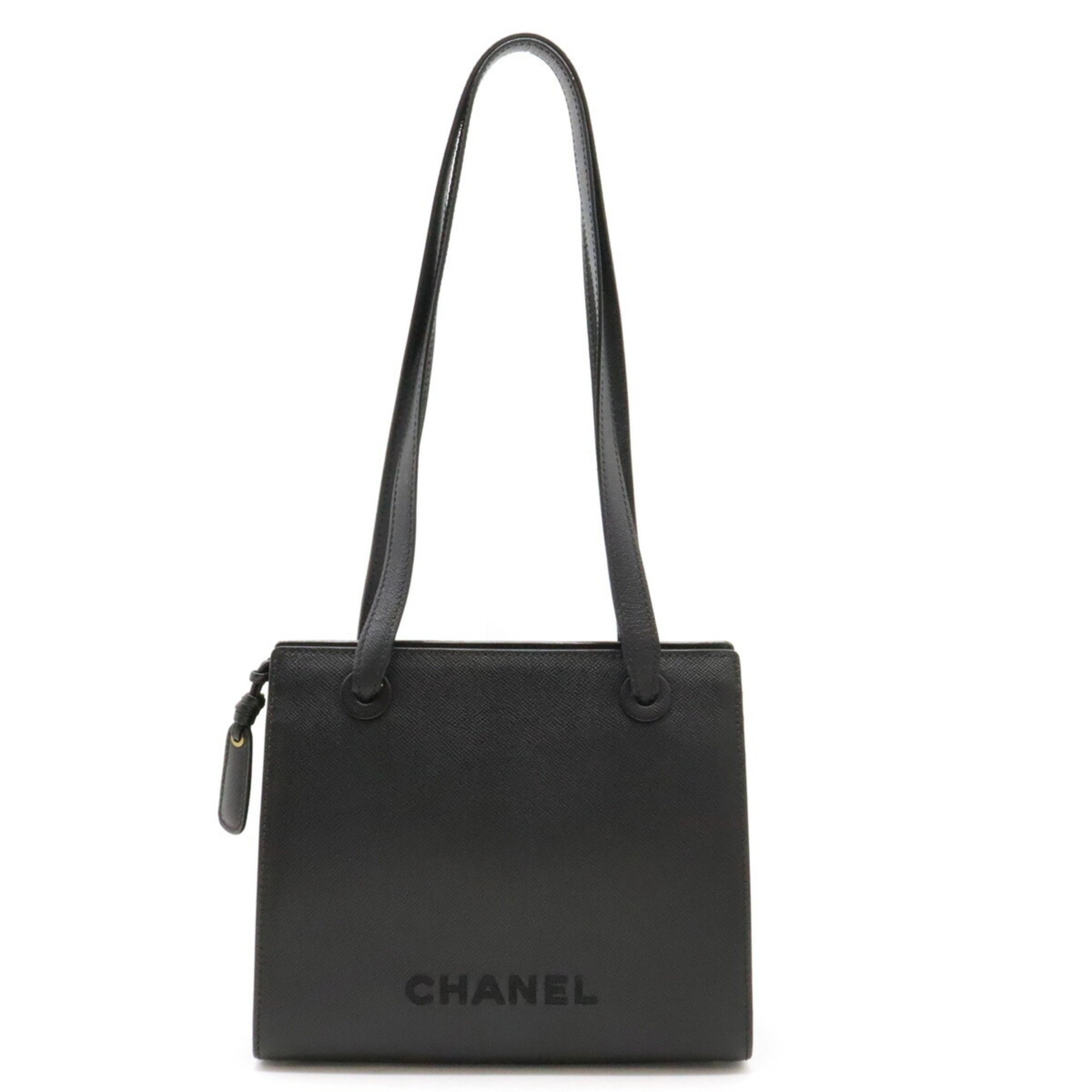 CHANEL Tote bag Shoulder Caviar skin Leather Black