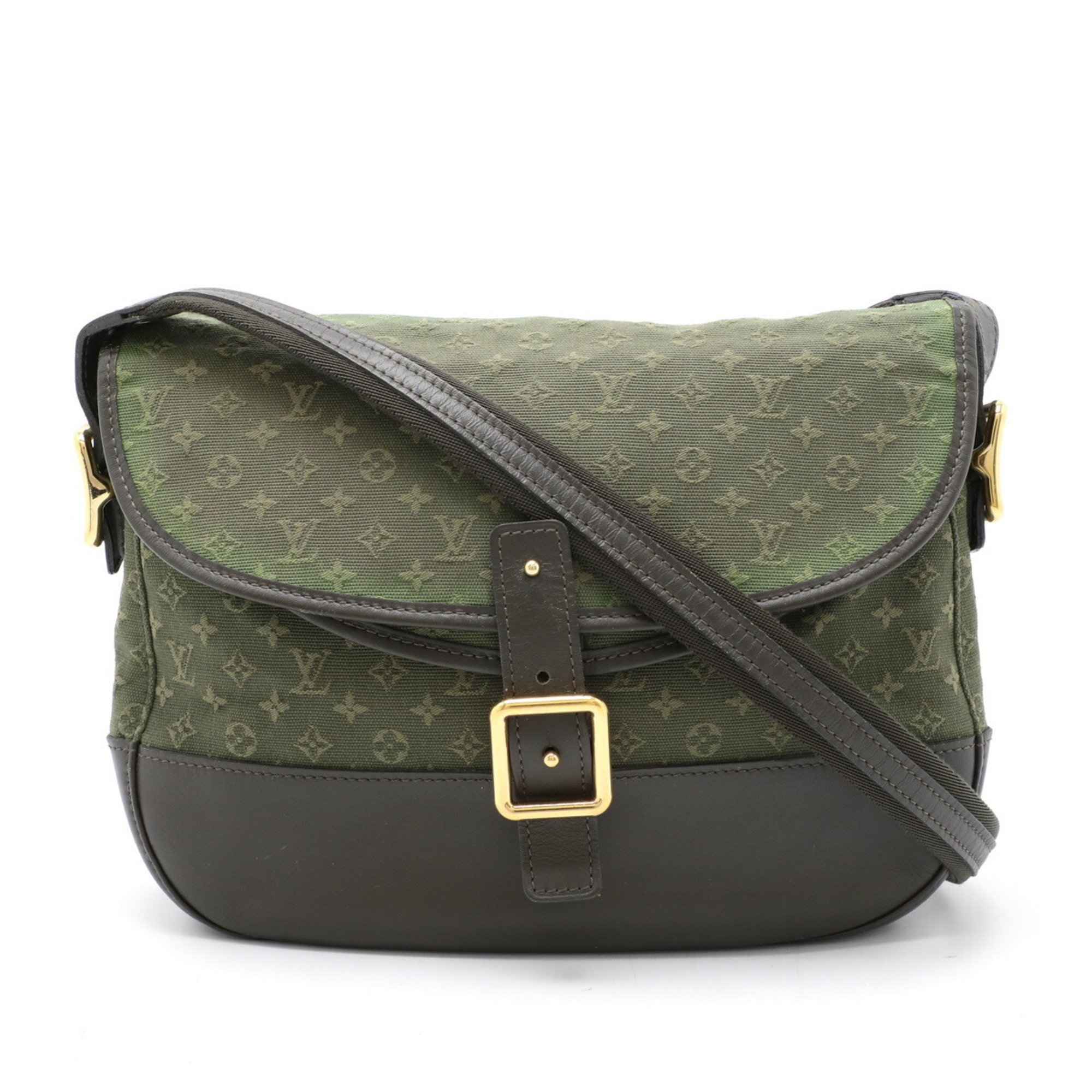 LOUIS VUITTON Louis Vuitton Monogram Shoulder Bag Belanger Canvas Leather TST Khaki Green Moss M92673