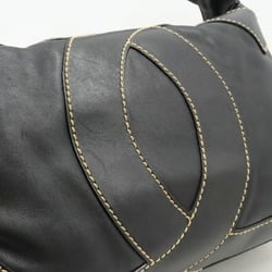 CHANEL Coco Mark Shoulder Bag Leather Black