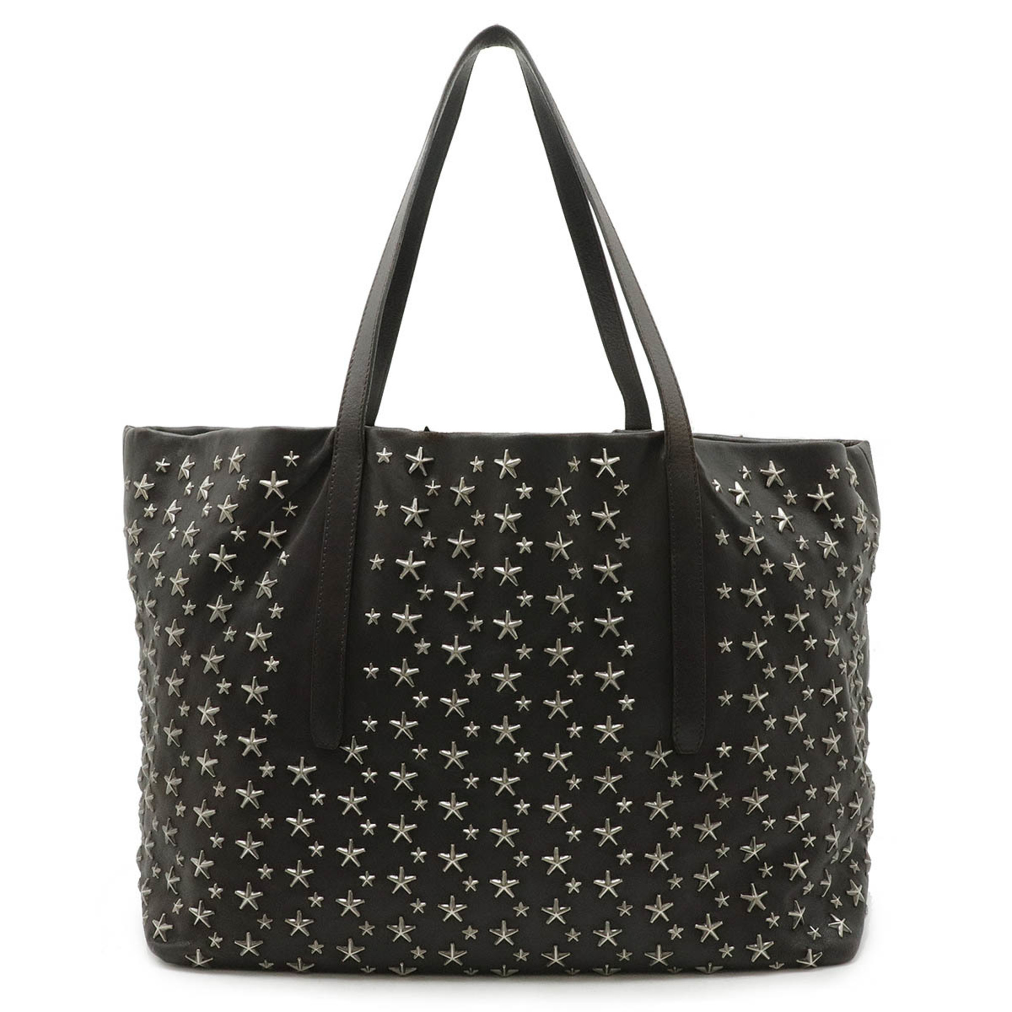 JIMMY CHOO Jimmy Choo PIMLICO Pimlico Tote Bag Large Shoulder Star Studs Leather Dark Brown