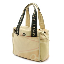 CHANEL Cruise Line Paris Map Eiffel Tower Tote Bag Handbag Canvas Sequins Beige Pink A30833