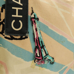 CHANEL Cruise Line Paris Map Eiffel Tower Tote Bag Handbag Canvas Sequins Beige Pink A30833