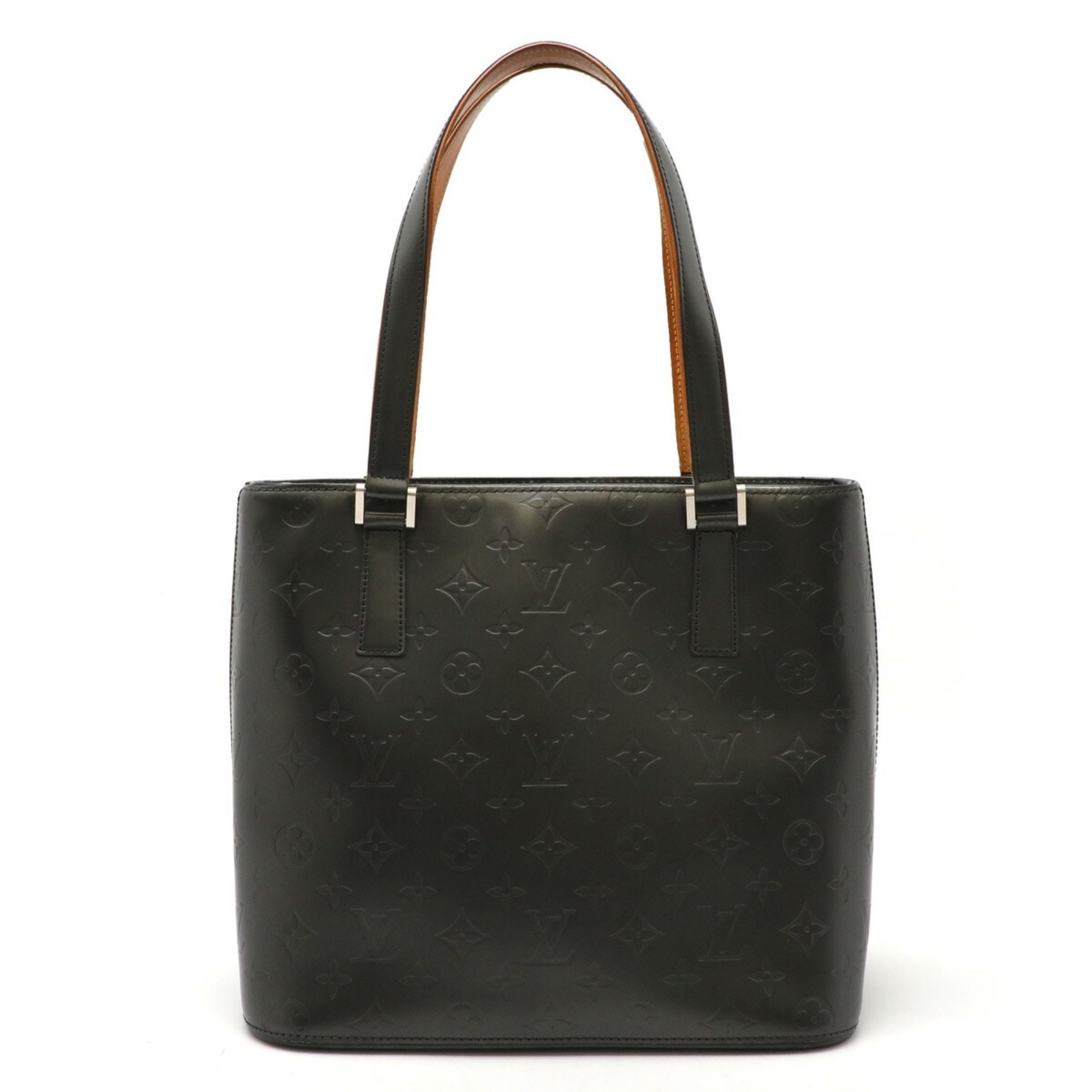 LOUIS VUITTON Louis Vuitton Monogram Matte Stockton Tote Bag Shoulder Leather Noir Black M55112