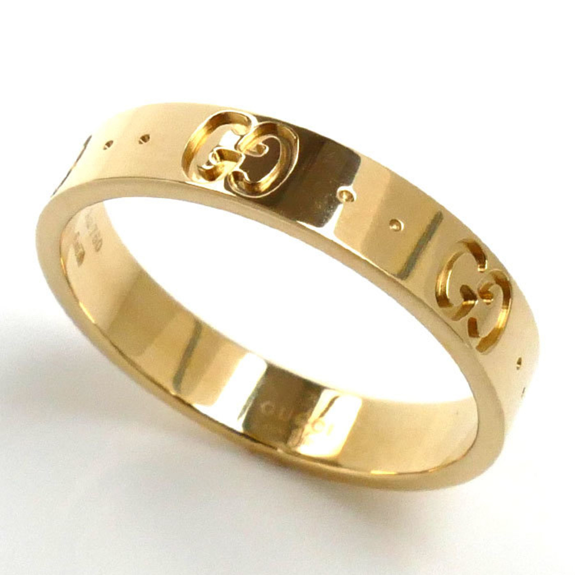 GUCCI Gucci K18YG Yellow Gold Icon Ring 660070 J8500 8000 Size 16.5 4.2g Unisex