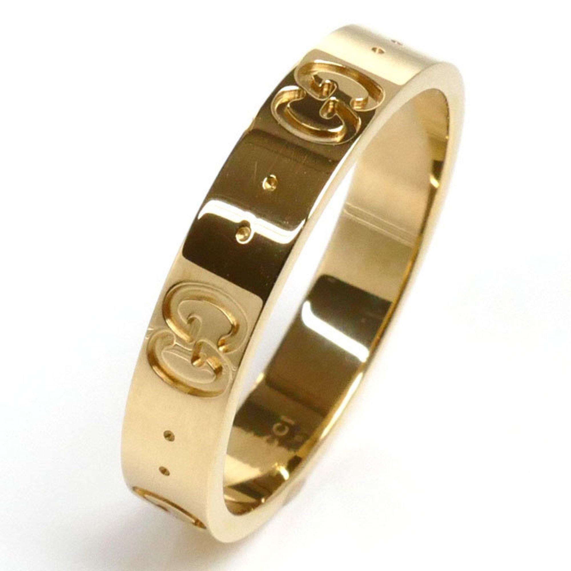 GUCCI Gucci K18YG Yellow Gold Icon Ring 660070 J8500 8000 Size 16.5 4.2g Unisex