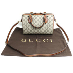 GUCCI GG Supreme Boston Bag 2-Way Shoulder Brown 409529 Women's