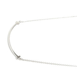 TIFFANY&Co. Tiffany K18WG White Gold T Smile Small Necklace 60011677 2.9g 41-46cm Women's