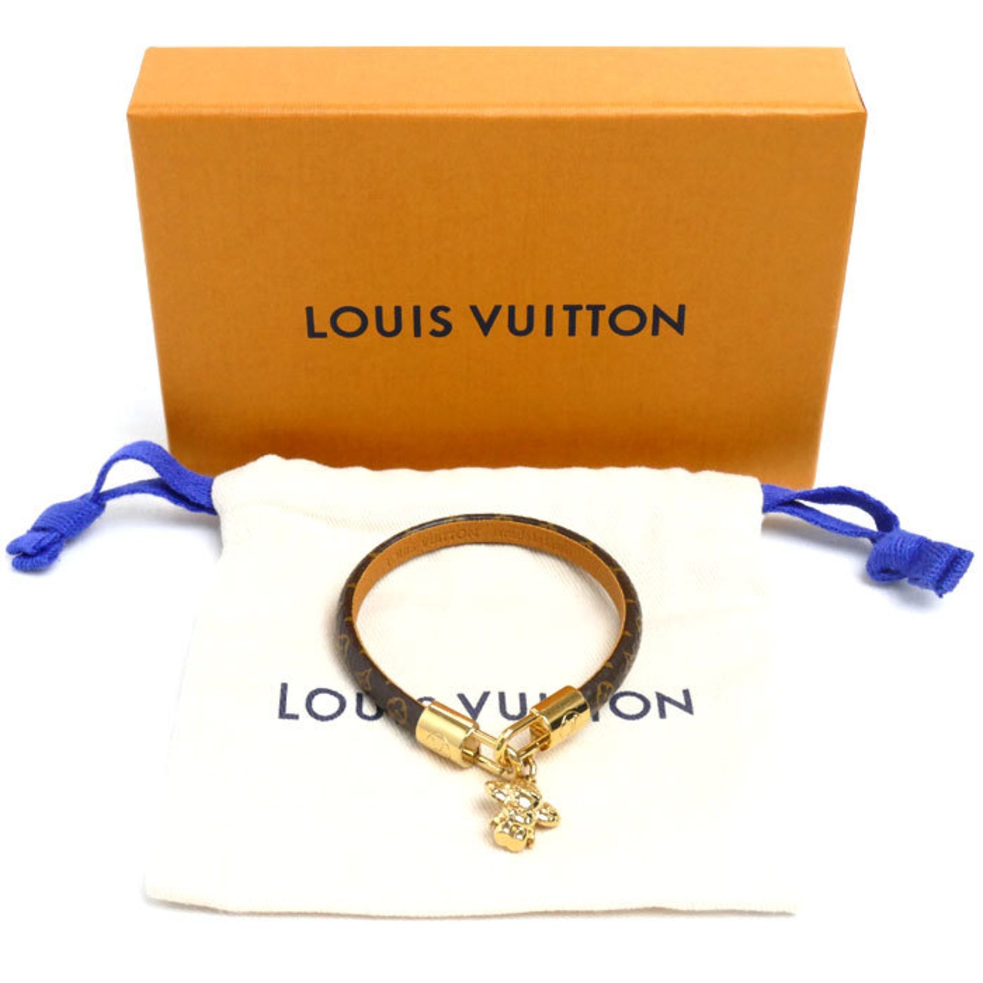 LOUIS VUITTON Louis Vuitton Monogram Canvas Calf Bracelet Vivienne M6773 19 M Women's