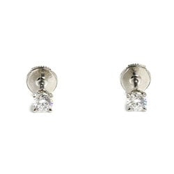 CARTIER Pt950 Platinum Solitaire Earrings Diamond 0.25ct/0.26ct 2.1g Women's