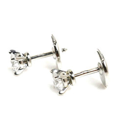 CARTIER Pt950 Platinum Solitaire Earrings Diamond 0.25ct/0.26ct 2.1g Women's