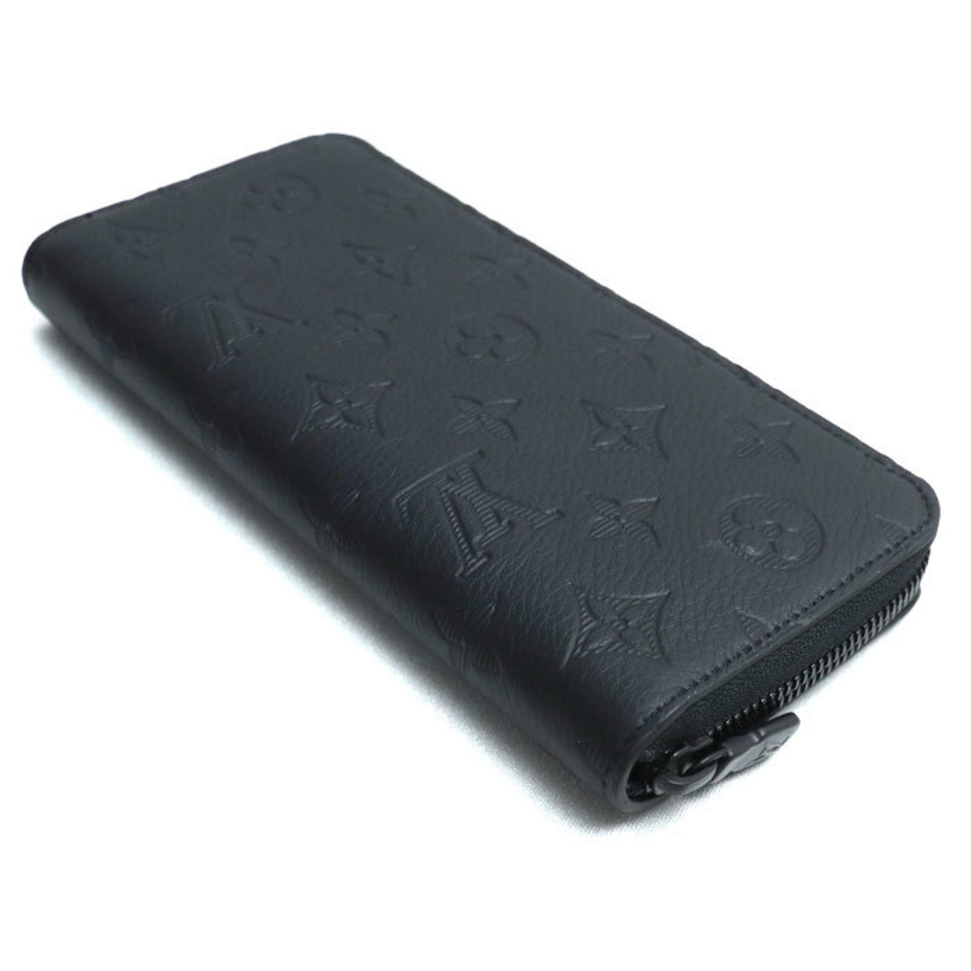 LOUIS VUITTON Louis Vuitton Zippy Wallet Vertical Long Round Monogram Shadow Black M62902 IC Chip Men's