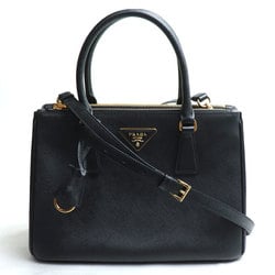 PRADA Galleria Saffiano Leather Medium 2-Way Shoulder Bag Black 1BA863 Women's