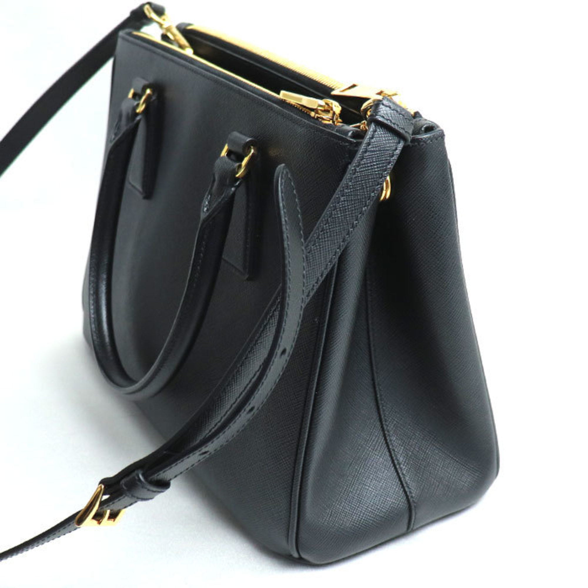 PRADA Galleria Saffiano Leather Medium 2-Way Shoulder Bag Black 1BA863 Women's