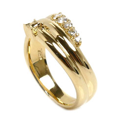 CELINE 18K Yellow Gold Triomphe Diamond Ring, 0.15ct, Size 11, 5.8g, Women's