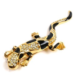 Christian Dior GP Rhinestone Lizard Motif Brooch 14.4g Unisex