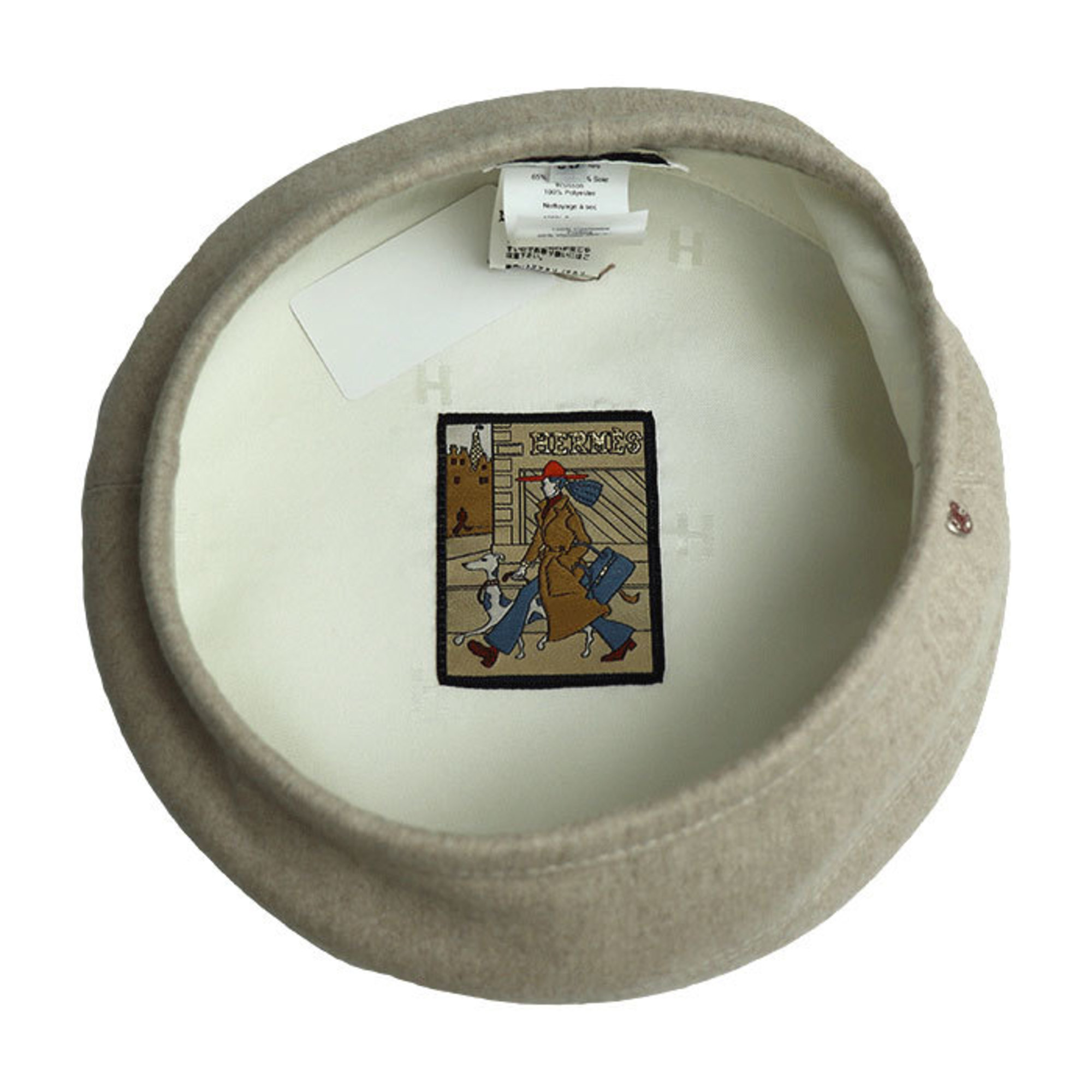 HERMES Saint Honore Beret Beige 59 Women's