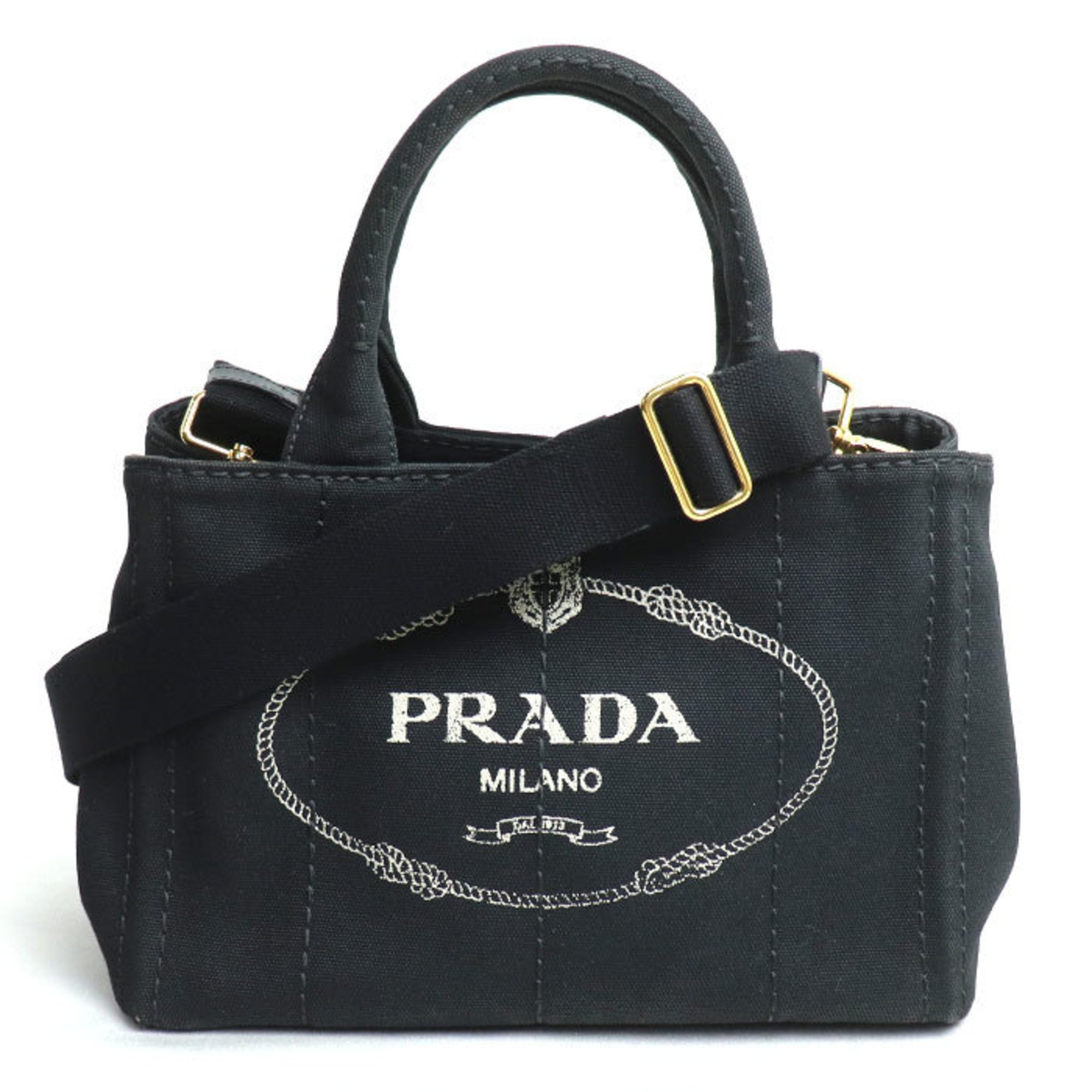 PRADA Prada Canapa 2-Way Shoulder Bag Black 1BG439 Women's