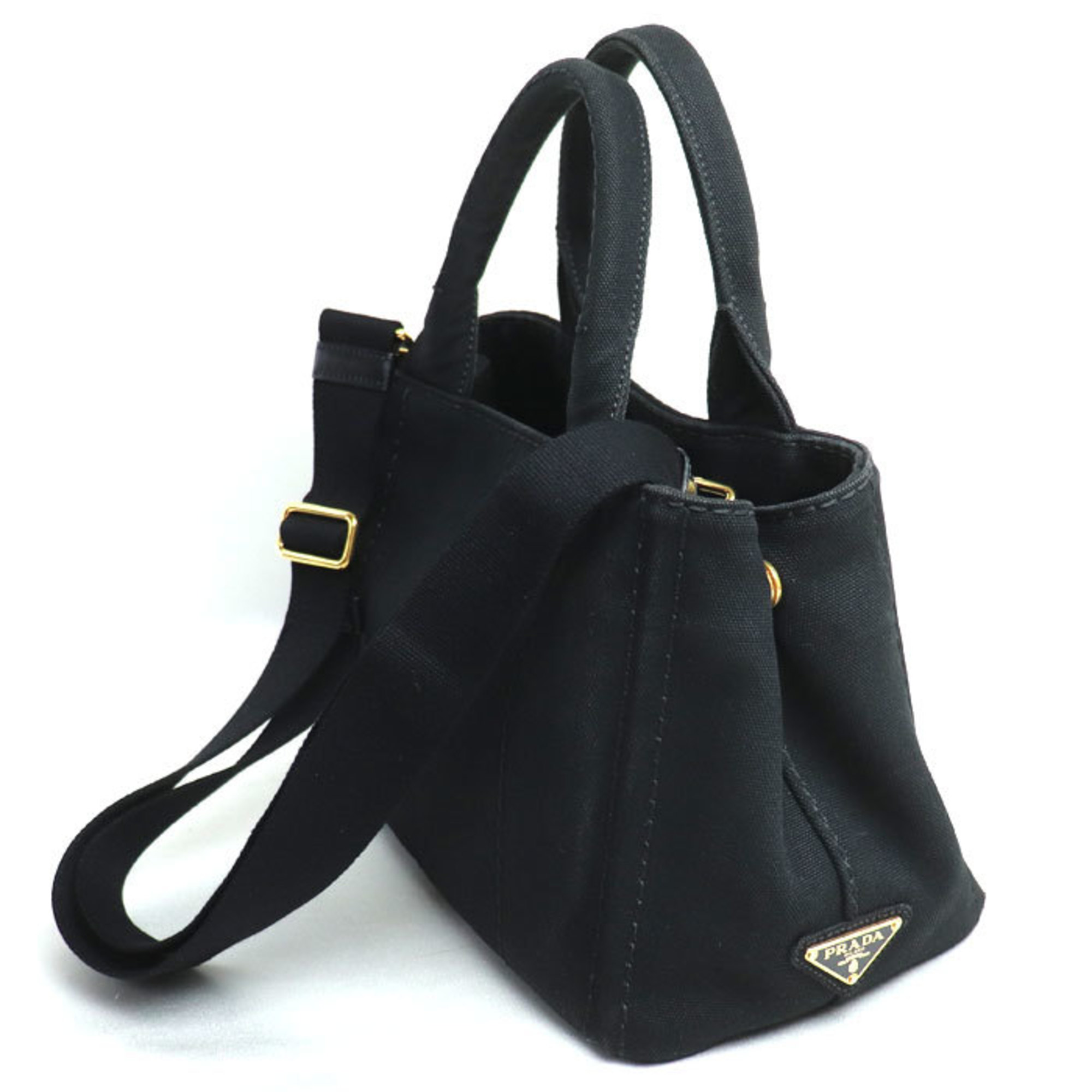 PRADA Prada Canapa 2-Way Shoulder Bag Black 1BG439 Women's