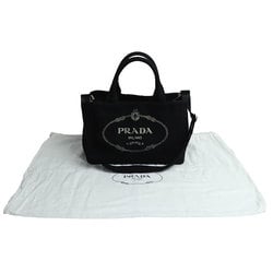 PRADA Prada Canapa 2-Way Shoulder Bag Black 1BG439 Women's