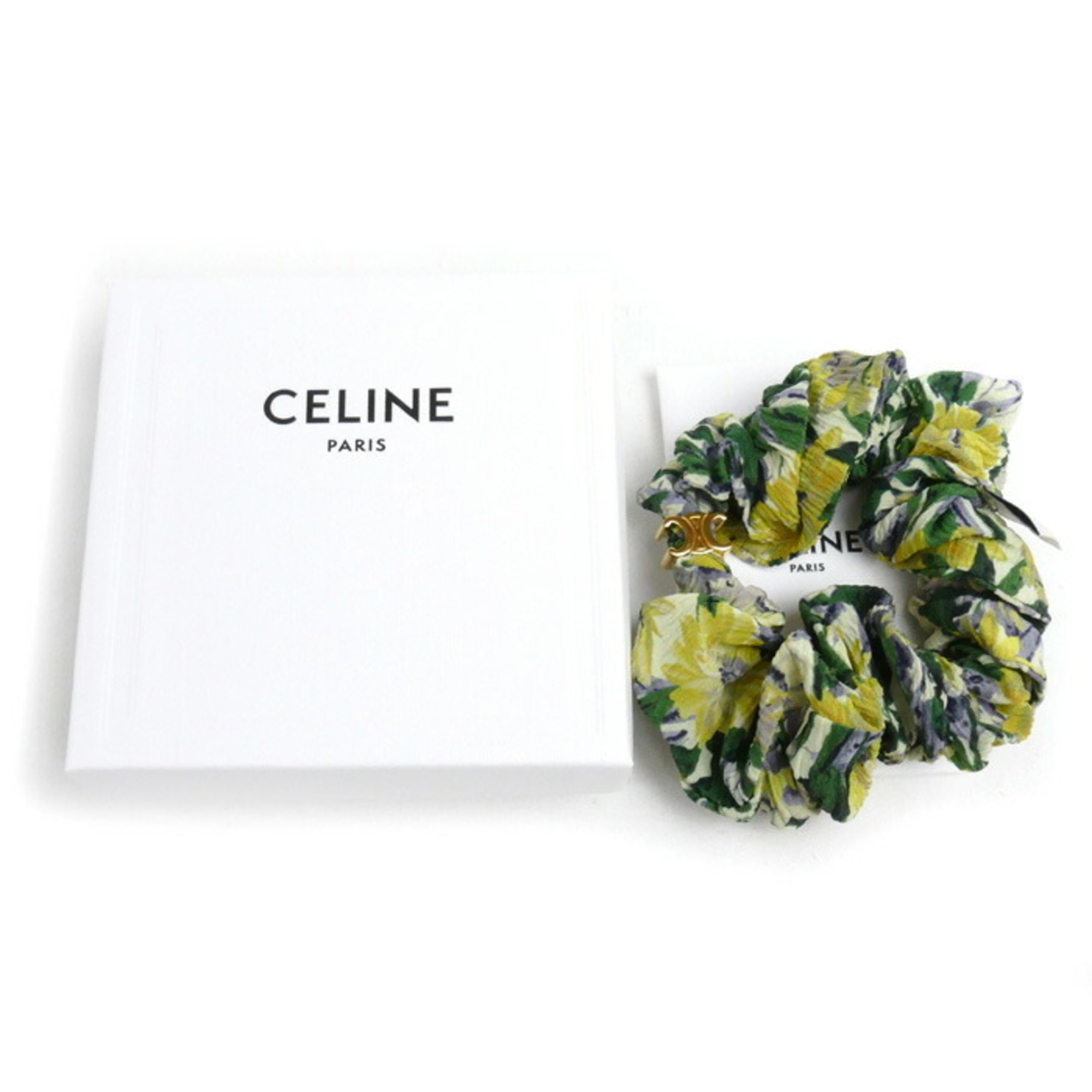 CELINE Silk Triomphe Hair Scrunchie 460AH2SIB for Women