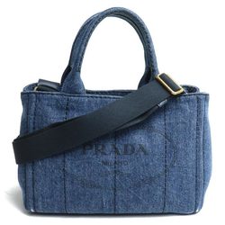 PRADA Prada Canapa Denim 2-Way Shoulder Bag 1BG439 AJ6 F0008 Women's